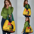 Australia Socceroos Soccer ANZAC Custom Grocery Bag Gallipoli Soldier With Camouflage Art