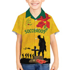 Australia Socceroos Soccer ANZAC Custom Hawaiian Shirt Gallipoli Soldier With Camouflage Art
