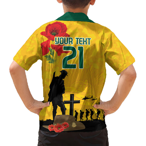 Australia Socceroos Soccer ANZAC Custom Hawaiian Shirt Gallipoli Soldier With Camouflage Art