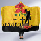 Australia Socceroos Soccer ANZAC Custom Hooded Blanket Gallipoli Soldier With Camouflage Art