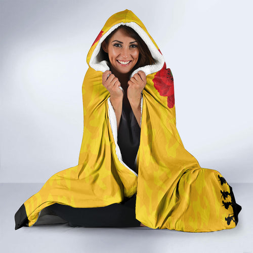 Australia Socceroos Soccer ANZAC Custom Hooded Blanket Gallipoli Soldier With Camouflage Art