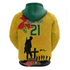 Australia Socceroos Soccer ANZAC Custom Hoodie Gallipoli Soldier With Camouflage Art