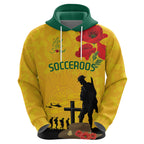 Australia Socceroos Soccer ANZAC Custom Hoodie Gallipoli Soldier With Camouflage Art