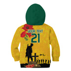 Australia Socceroos Soccer ANZAC Custom Kid Hoodie Gallipoli Soldier With Camouflage Art