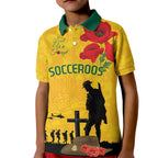 Australia Socceroos Soccer ANZAC Custom Kid Polo Shirt Gallipoli Soldier With Camouflage Art