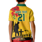 Australia Socceroos Soccer ANZAC Custom Kid Polo Shirt Gallipoli Soldier With Camouflage Art