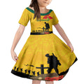 Australia Socceroos Soccer ANZAC Custom Kid Short Sleeve Dress Gallipoli Soldier With Camouflage Art