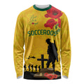 Australia Socceroos Soccer ANZAC Custom Long Sleeve Shirt Gallipoli Soldier With Camouflage Art