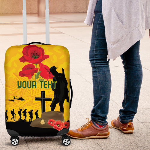 Australia Socceroos Soccer ANZAC Custom Luggage Cover Gallipoli Soldier With Camouflage Art