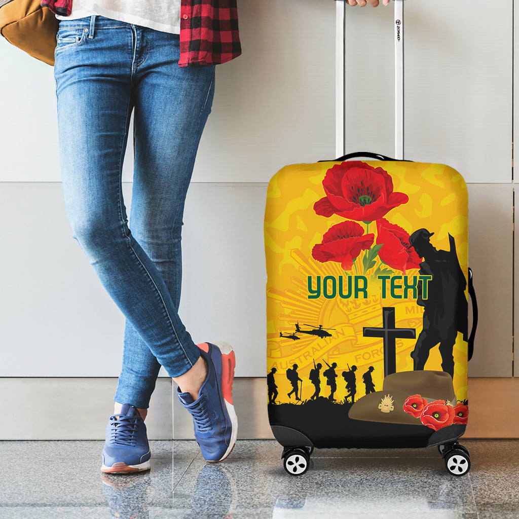 Australia Socceroos Soccer ANZAC Custom Luggage Cover Gallipoli Soldier With Camouflage Art