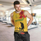 Australia Socceroos Soccer ANZAC Custom Men Tank Top Gallipoli Soldier With Camouflage Art