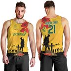 Australia Socceroos Soccer ANZAC Custom Men Tank Top Gallipoli Soldier With Camouflage Art