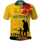 Australia Socceroos Soccer ANZAC Custom Polo Shirt Gallipoli Soldier With Camouflage Art