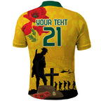 Australia Socceroos Soccer ANZAC Custom Polo Shirt Gallipoli Soldier With Camouflage Art