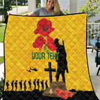 Australia Socceroos Soccer ANZAC Custom Quilt Gallipoli Soldier With Camouflage Art
