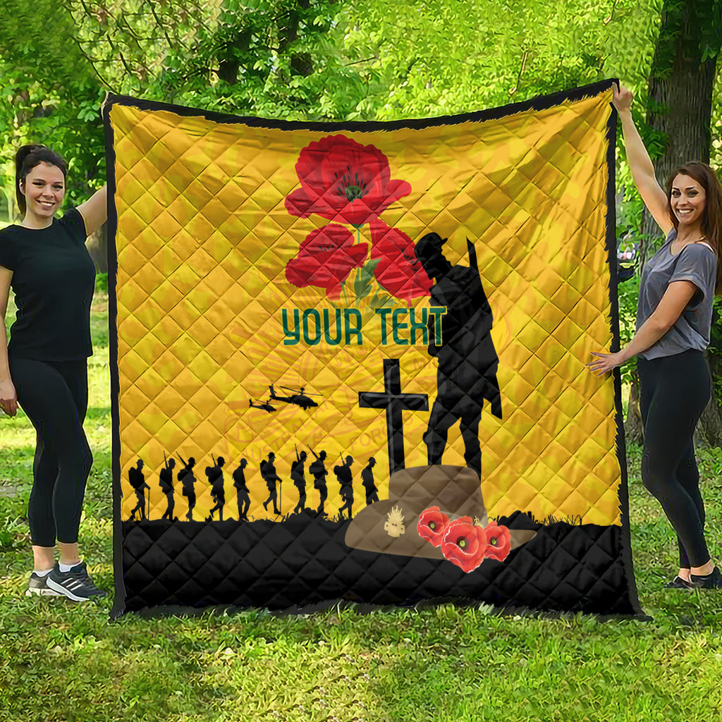 Australia Socceroos Soccer ANZAC Custom Quilt Gallipoli Soldier With Camouflage Art