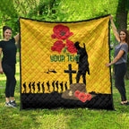 Australia Socceroos Soccer ANZAC Custom Quilt Gallipoli Soldier With Camouflage Art