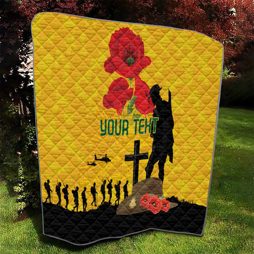 Australia Socceroos Soccer ANZAC Custom Quilt Gallipoli Soldier With Camouflage Art
