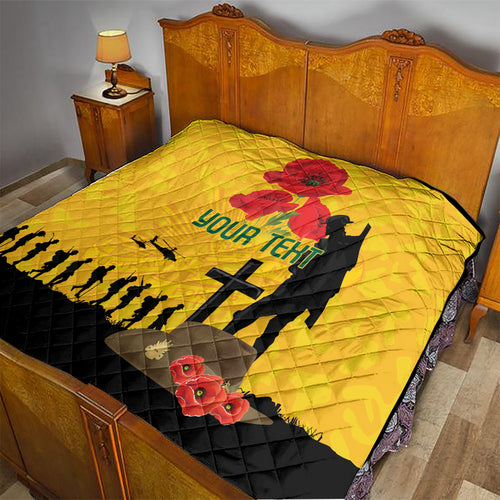 Australia Socceroos Soccer ANZAC Custom Quilt Gallipoli Soldier With Camouflage Art