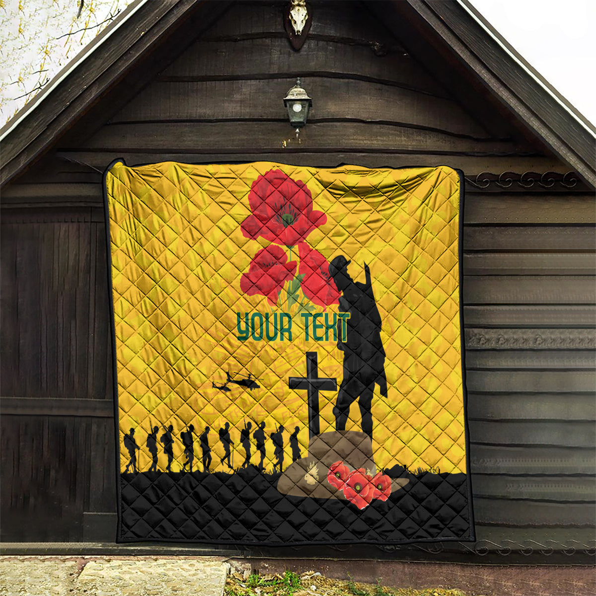 Australia Socceroos Soccer ANZAC Custom Quilt Gallipoli Soldier With Camouflage Art