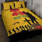 Australia Socceroos Soccer ANZAC Custom Quilt Bed Set Gallipoli Soldier With Camouflage Art