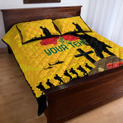 Australia Socceroos Soccer ANZAC Custom Quilt Bed Set Gallipoli Soldier With Camouflage Art