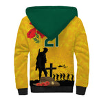 Australia Socceroos Soccer ANZAC Custom Sherpa Hoodie Gallipoli Soldier With Camouflage Art