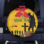 Australia Socceroos Soccer ANZAC Custom Spare Tire Cover Gallipoli Soldier With Camouflage Art