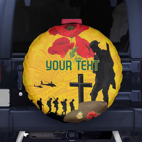 Australia Socceroos Soccer ANZAC Custom Spare Tire Cover Gallipoli Soldier With Camouflage Art
