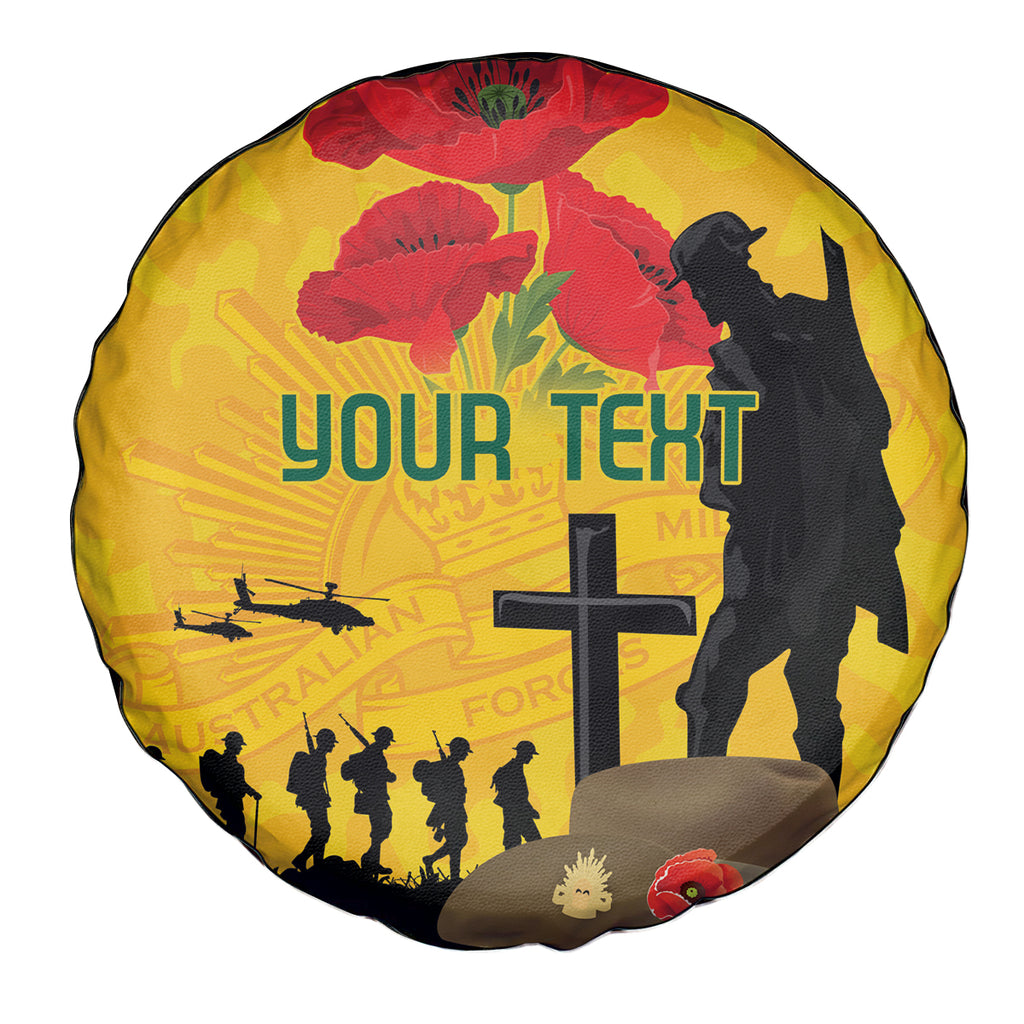 Australia Socceroos Soccer ANZAC Custom Spare Tire Cover Gallipoli Soldier With Camouflage Art