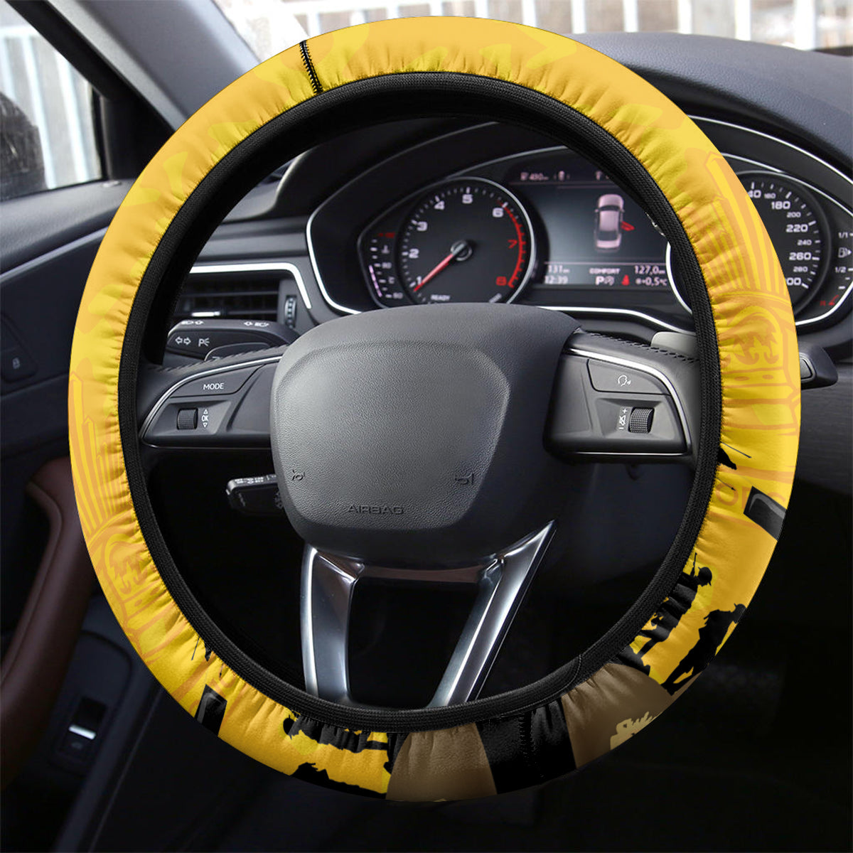 Australia Socceroos Soccer ANZAC Custom Steering Wheel Cover Gallipoli Soldier With Camouflage Art