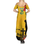 Australia Socceroos Soccer ANZAC Custom Summer Maxi Dress Gallipoli Soldier With Camouflage Art