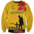 Australia Socceroos Soccer ANZAC Custom Sweatshirt Gallipoli Soldier With Camouflage Art