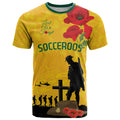 Australia Socceroos Soccer ANZAC Custom T Shirt Gallipoli Soldier With Camouflage Art