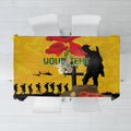 Australia Socceroos Soccer ANZAC Custom Tablecloth Gallipoli Soldier With Camouflage Art