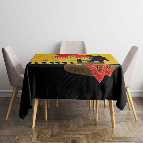 Australia Socceroos Soccer ANZAC Custom Tablecloth Gallipoli Soldier With Camouflage Art