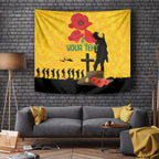 Australia Socceroos Soccer ANZAC Custom Tapestry Gallipoli Soldier With Camouflage Art