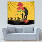 Australia Socceroos Soccer ANZAC Custom Tapestry Gallipoli Soldier With Camouflage Art