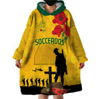 Australia Socceroos Soccer ANZAC Custom Wearable Blanket Hoodie Gallipoli Soldier With Camouflage Art