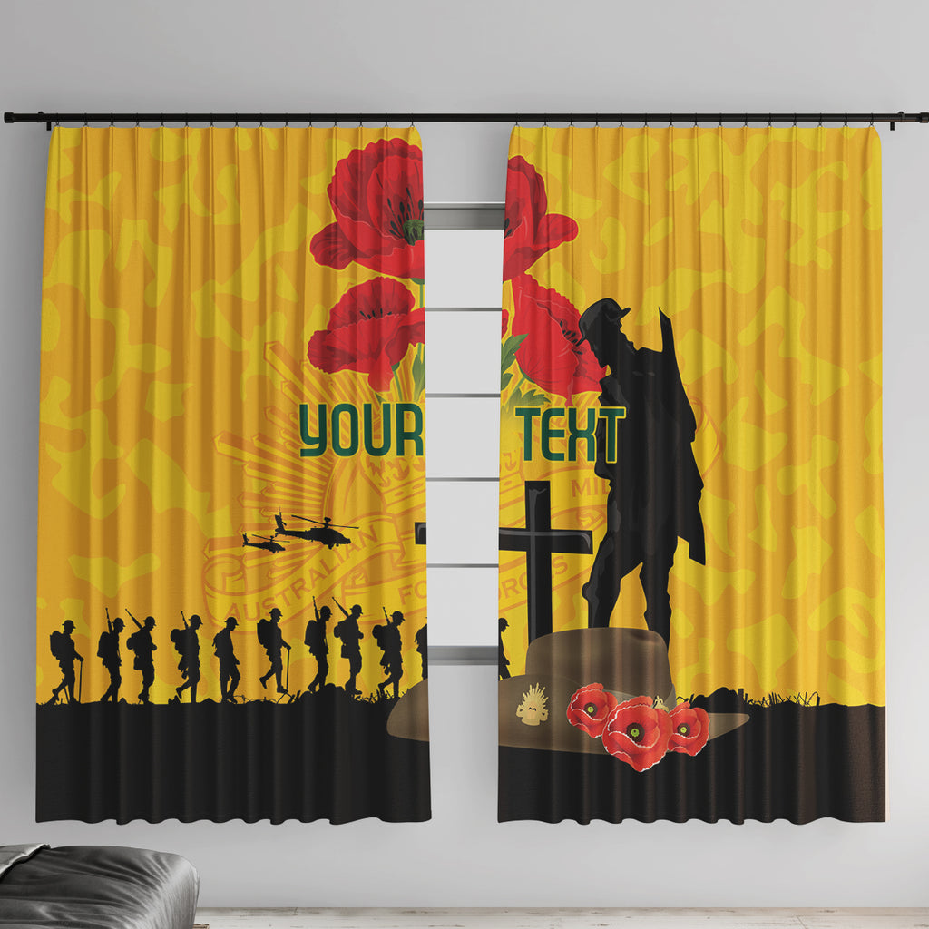 Australia Socceroos Soccer ANZAC Custom Window Curtain Gallipoli Soldier With Camouflage Art
