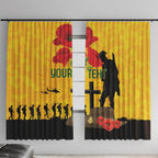 Australia Socceroos Soccer ANZAC Custom Window Curtain Gallipoli Soldier With Camouflage Art
