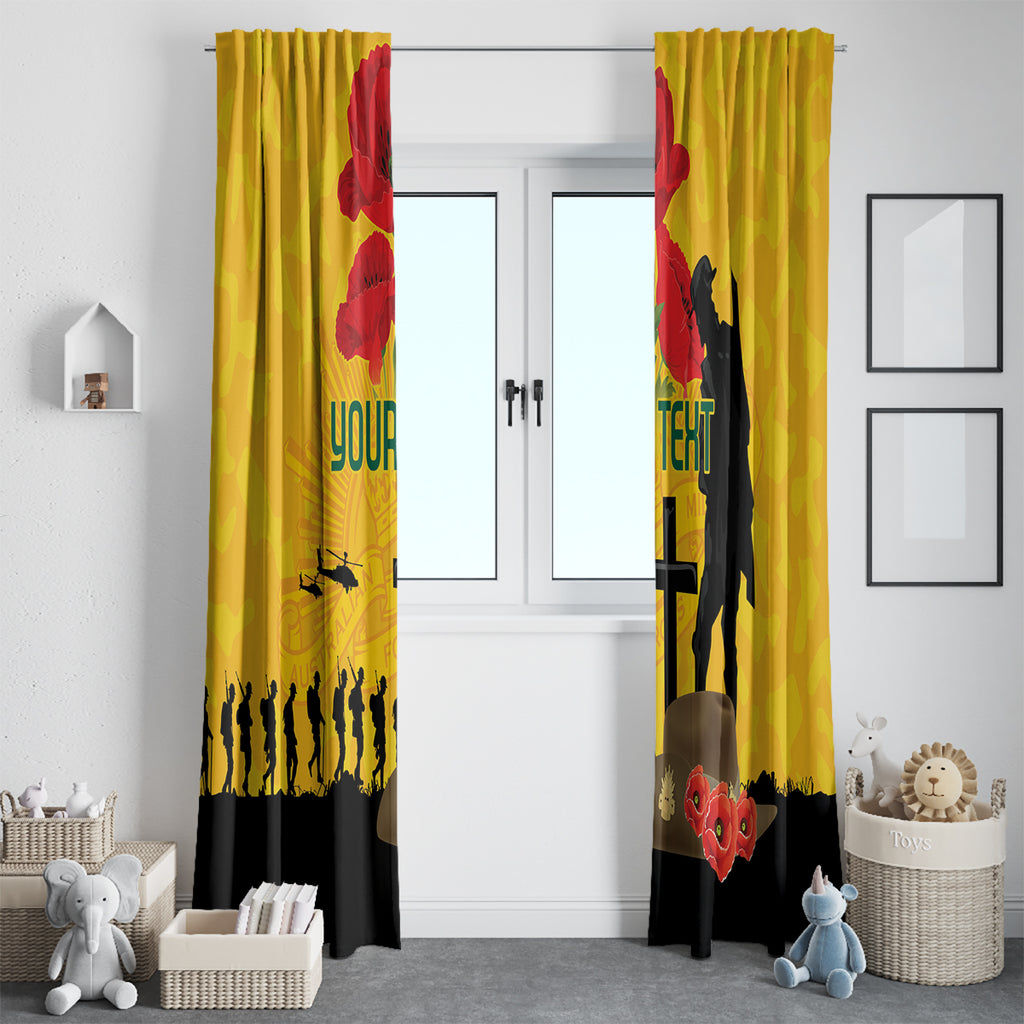 Australia Socceroos Soccer ANZAC Custom Window Curtain Gallipoli Soldier With Camouflage Art