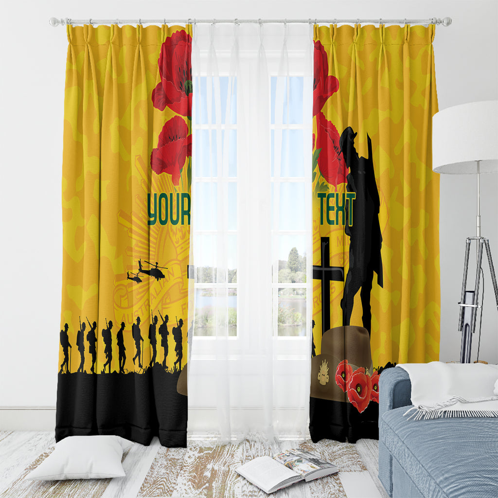 Australia Socceroos Soccer ANZAC Custom Window Curtain Gallipoli Soldier With Camouflage Art