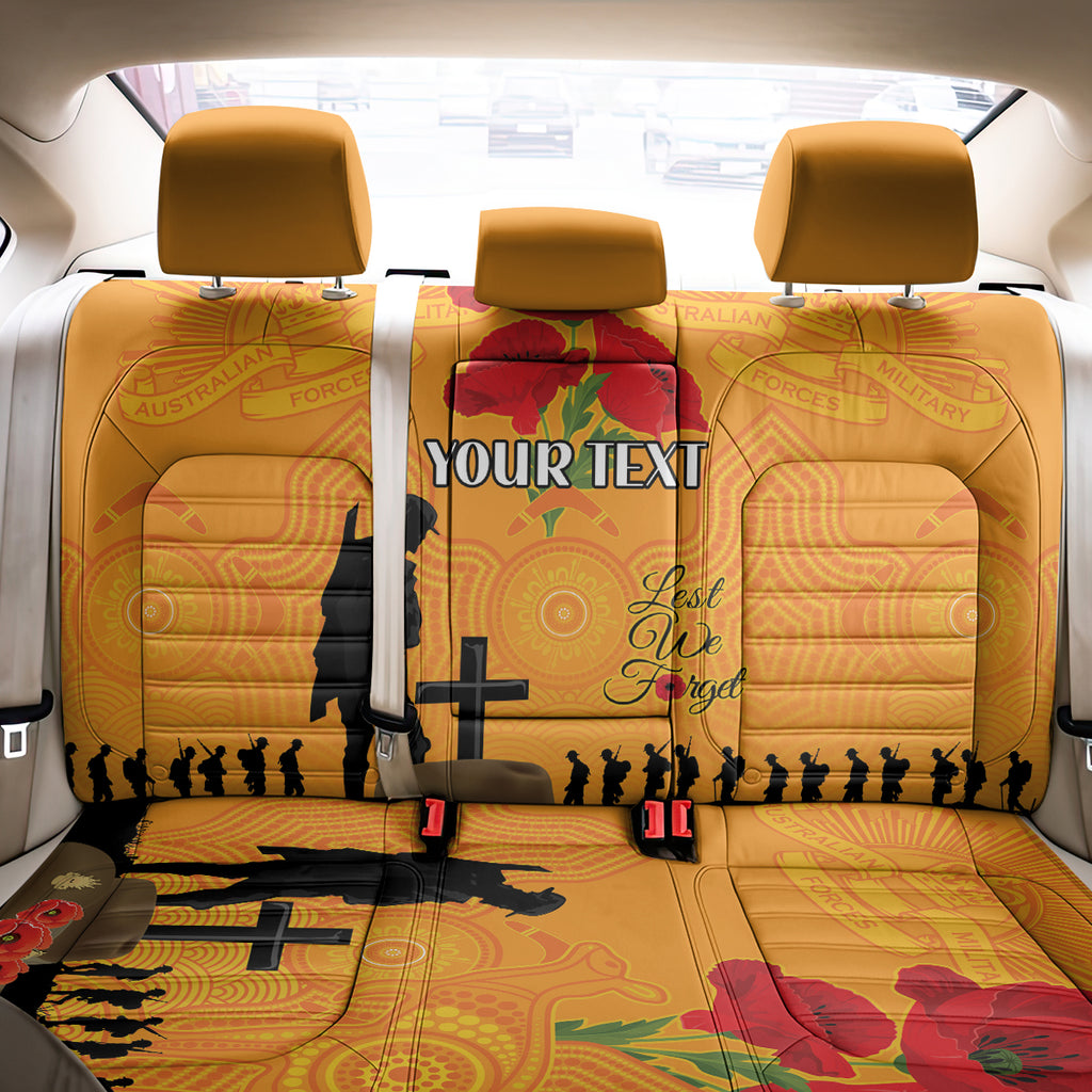 Australia Wallabies Rugby ANZAC Custom Back Car Seat Cover Gallipoli Soldier With Aboriginal Dots Art