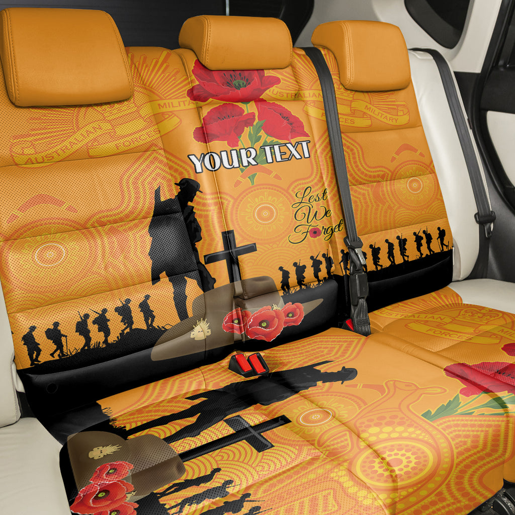 Australia Wallabies Rugby ANZAC Custom Back Car Seat Cover Gallipoli Soldier With Aboriginal Dots Art