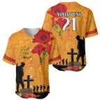 Australia Wallabies Rugby ANZAC Custom Baseball Jersey Gallipoli Soldier With Aboriginal Dots Art