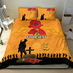 Australia Wallabies Rugby ANZAC Custom Bedding Set Gallipoli Soldier With Aboriginal Dots Art