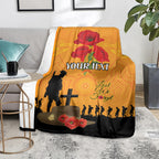 Australia Wallabies Rugby ANZAC Custom Blanket Gallipoli Soldier With Aboriginal Dots Art