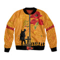 Australia Wallabies Rugby ANZAC Custom Bomber Jacket Gallipoli Soldier With Aboriginal Dots Art