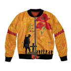 Australia Wallabies Rugby ANZAC Custom Bomber Jacket Gallipoli Soldier With Aboriginal Dots Art